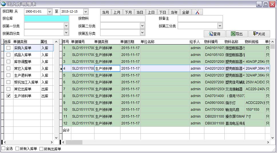 出入庫明細(xì)表 出入庫明細(xì)表