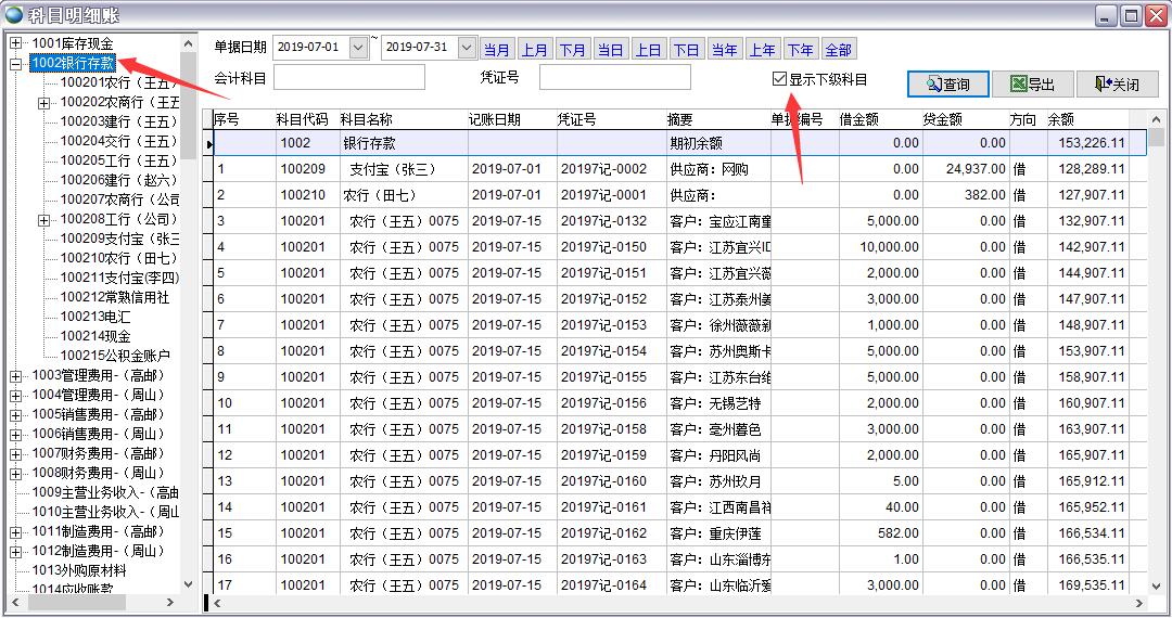 科目明細(xì)賬