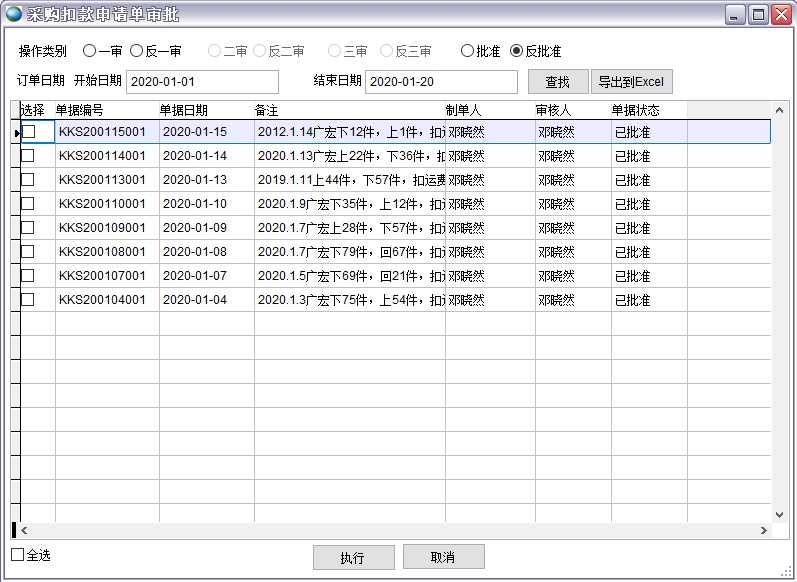 采購(gòu)扣款申請(qǐng)單