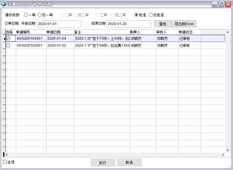 采購(gòu)扣款申請(qǐng)單